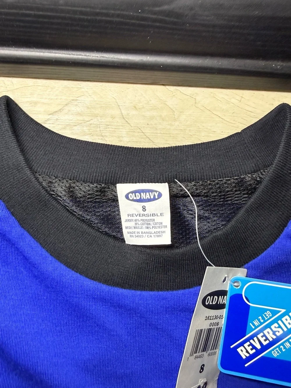 New Y2K Youth Boys Black & Blue Old Navy Sleeveless Basketball Tank Top Shirt